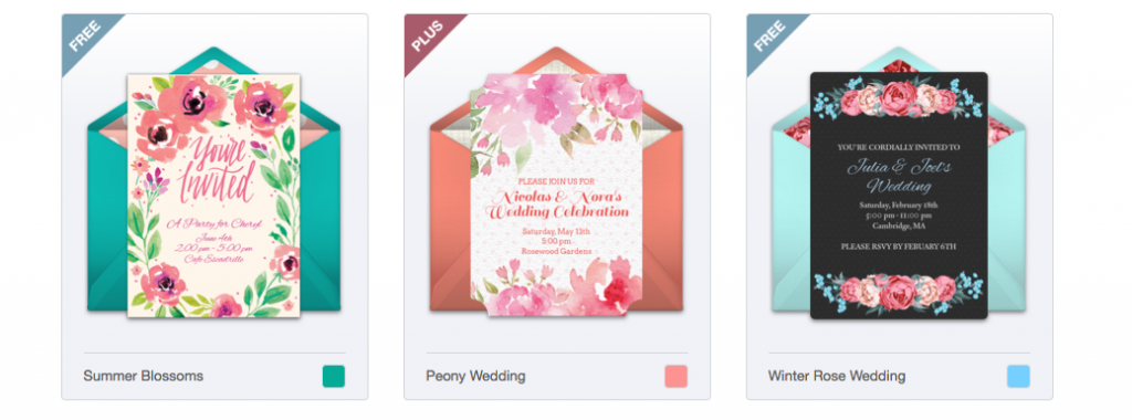 Examples of free online invitations from Punchbowl 