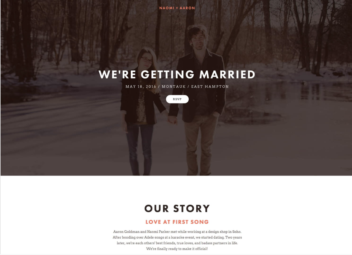 Squarespace wedding website builder template