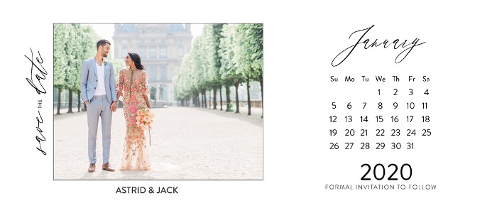 Save the Date calendar card template by WeddingChicks