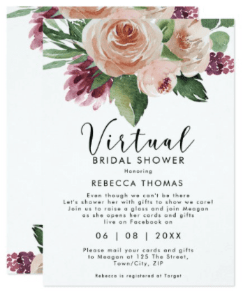Floral Virtual Shower Invite