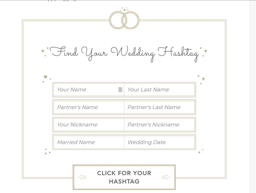 Shutterfly wedding hashtag generator 