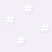 light purple image with scattered hashtags