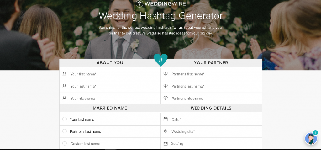 Wedding Wire Hashtag Generator