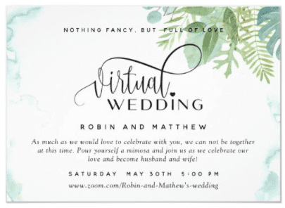 Virtual Wedding Ceremony Invitation