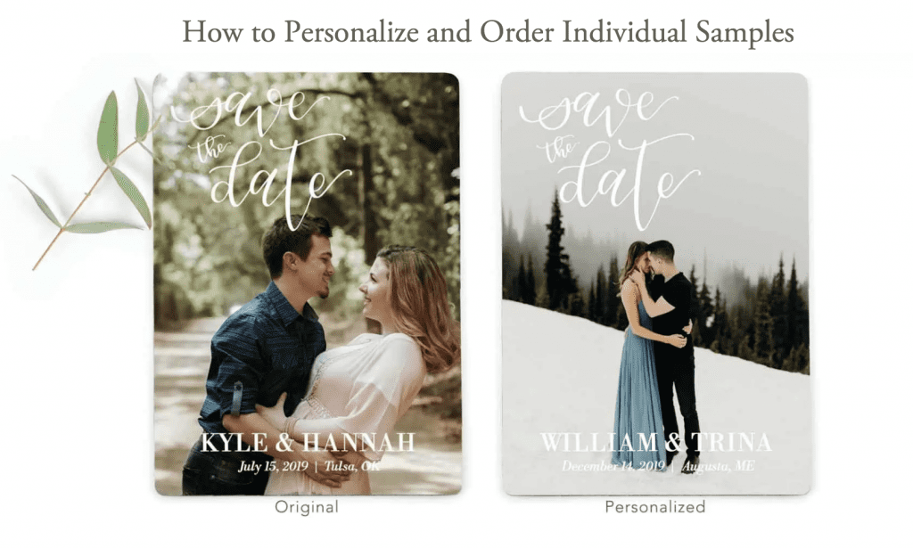 Example of personalized sample wedding save the date.