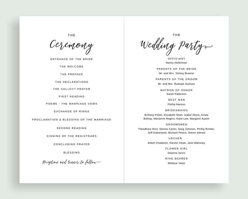 Are Wedding Programs Necessary? - Wedding-Experience