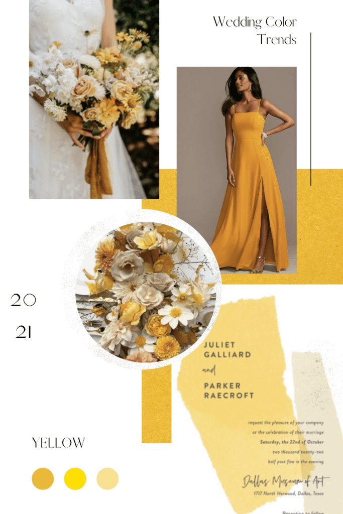 Marigold Yellow Wedding Color Trend Collage for Inspiration