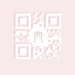 White QR code on pink background with wedding Champagne glasses in the center