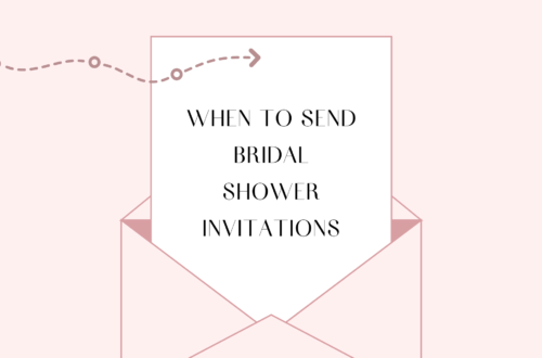 envelope with paper displaying text "when to send bridal shower invitations"